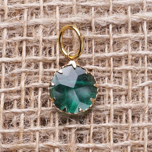 Chrystal Smaragd, vergoldet mit 24K Feingold, Amulett M